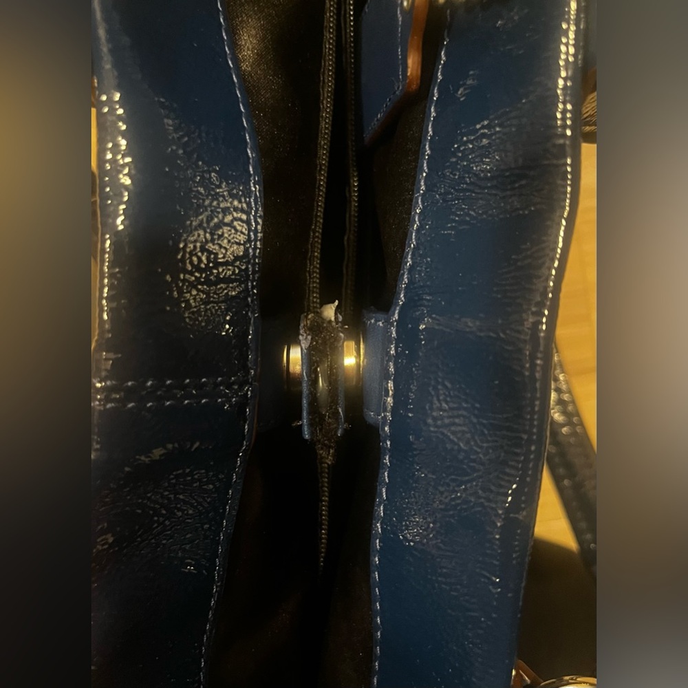 Coach Patent Leather Ashley Carryall in Cobalt Blue - Picture 8 of 12